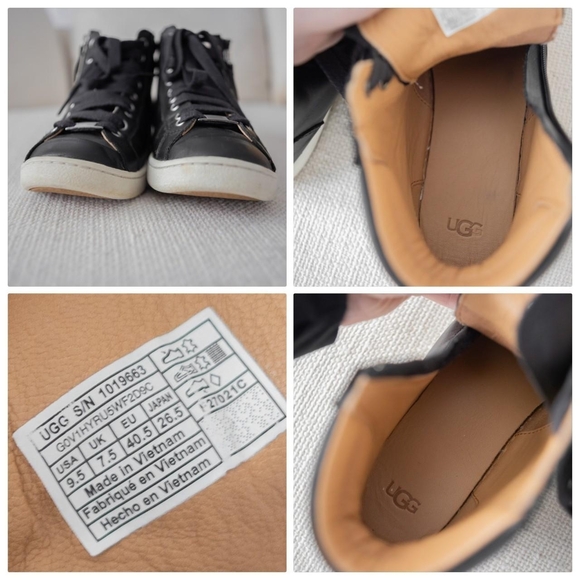 UGG Leather Olive Black High-Top Sneakers - Picture 8 of 8